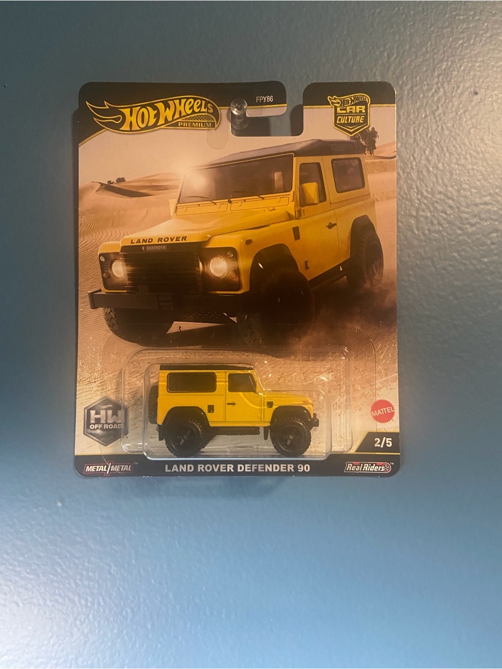 Hot Wheels Premium Yellow Land Rover Defender 90 Toy Vehicle